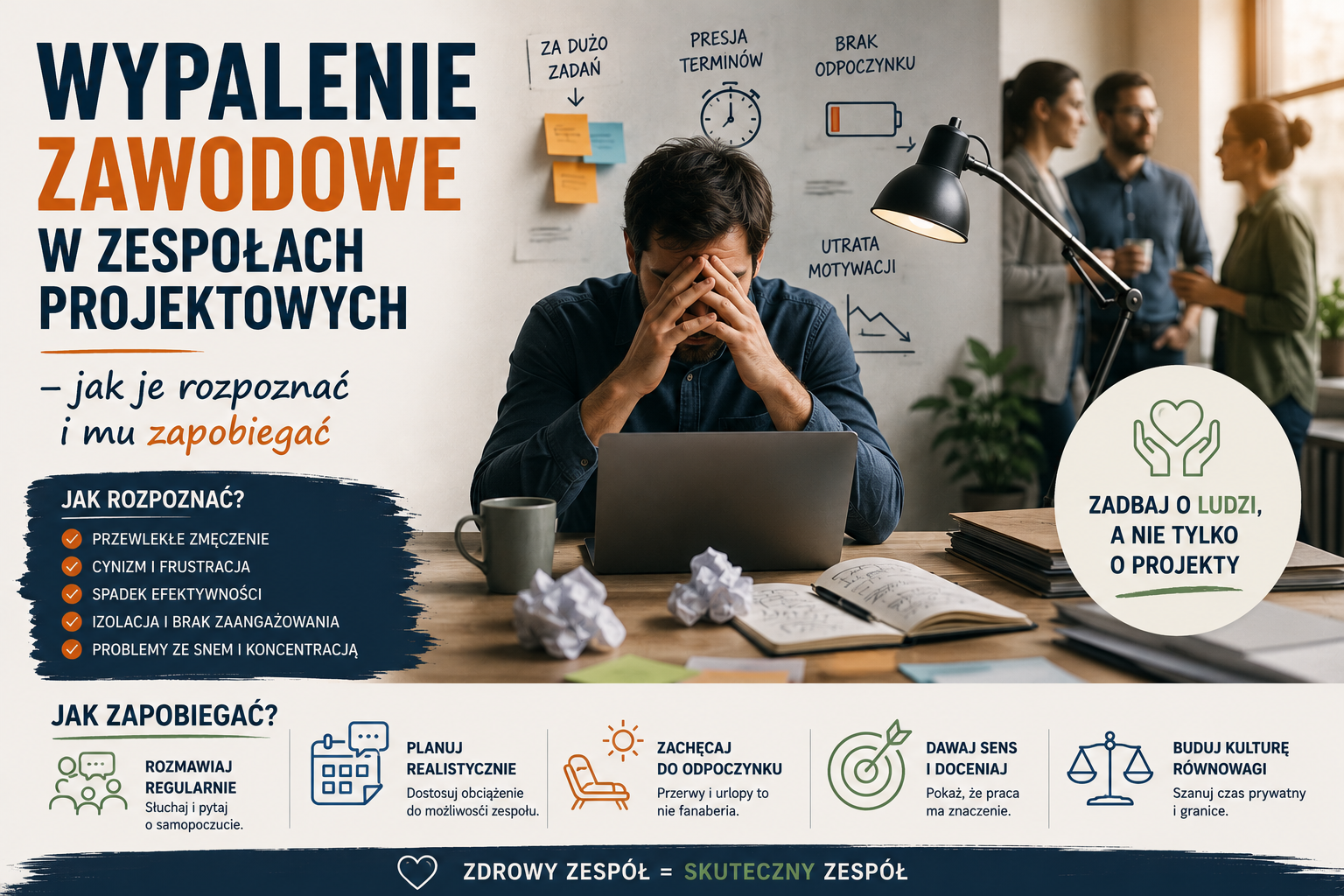 Wypalenie zawodowe w zespołach projektowych - jak je rozpoznać i mu zapobiegać